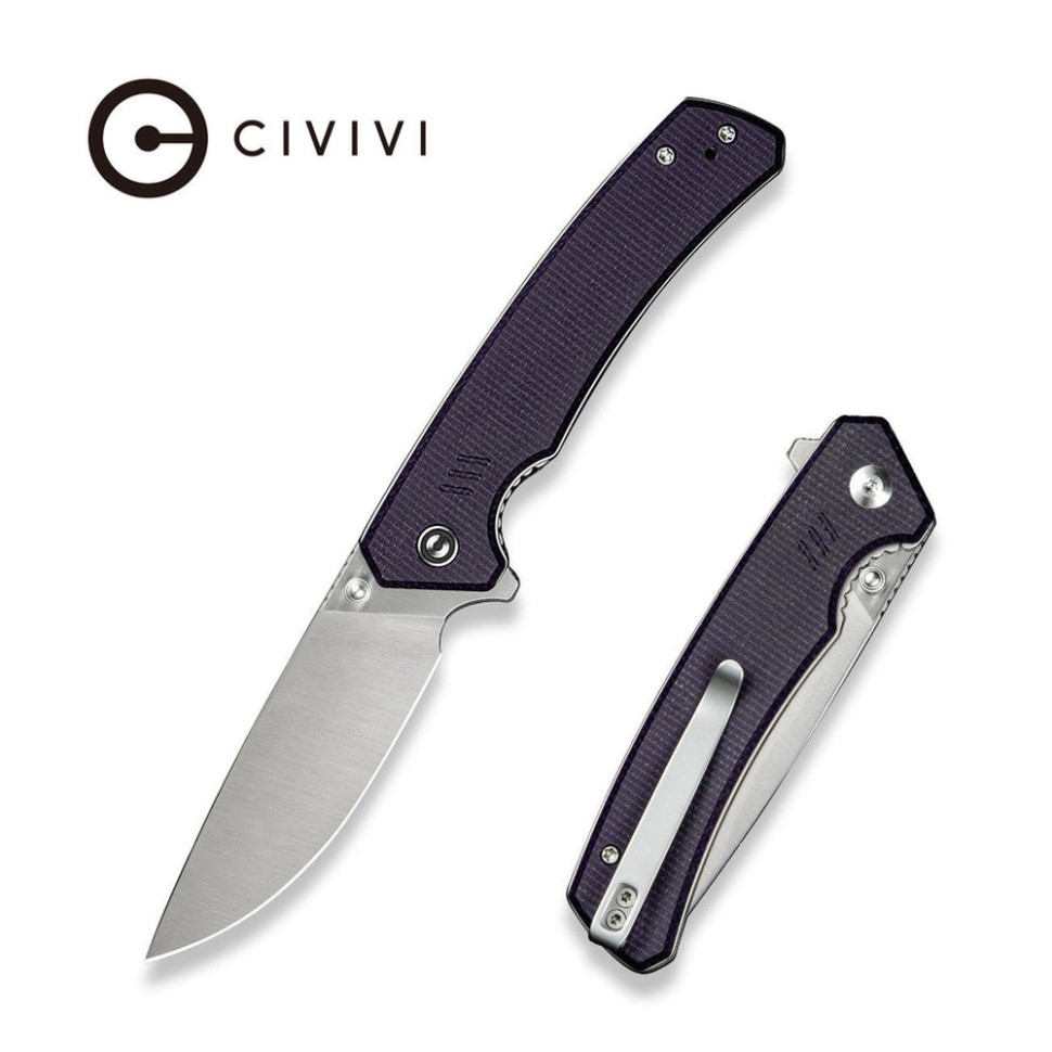 Ніж складаний туристичний Civivi Merit, (8.3 см) 14C28N / Micarta чорний