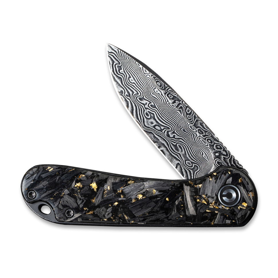 Нож складной карманный Civivi Elementum, (7.5 см) Damascus / Carbon Fiber серый