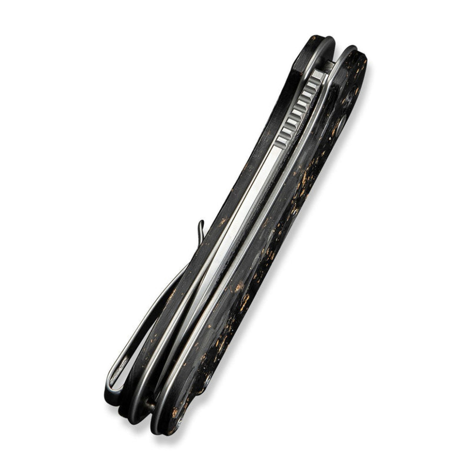 Нож складной карманный Civivi Elementum II, (7.5 см) Damascus / Carbon Fiber & Resin