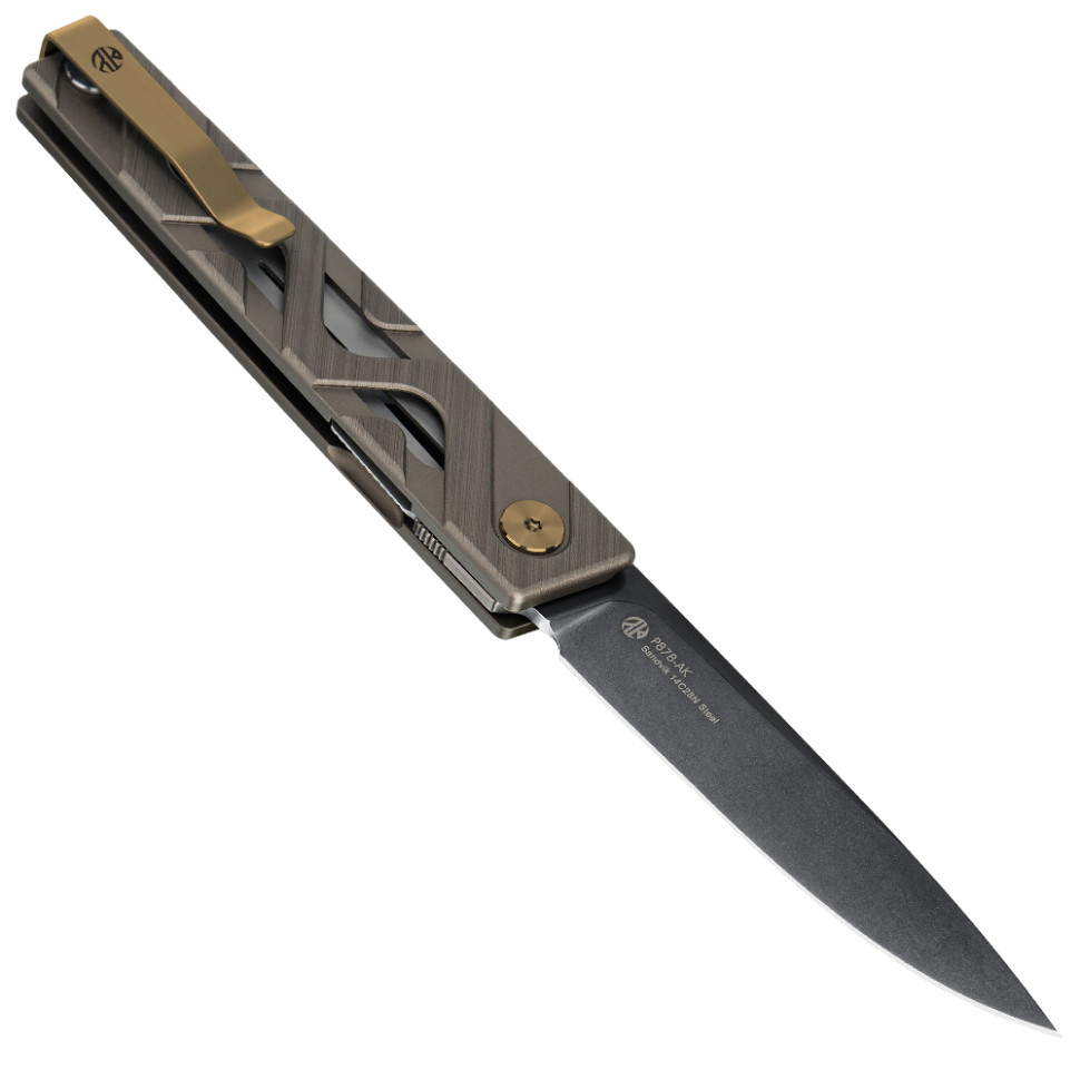 Нож складной туристический Ruike P878-AK, (8.7 см) 14C28N / 6063Aluminum серый