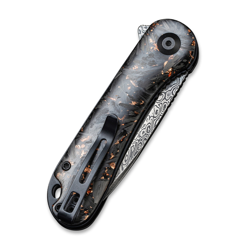 Нож складной карманный Civivi Elementum, (7.5 см) Damascus / Carbon Fiber черный