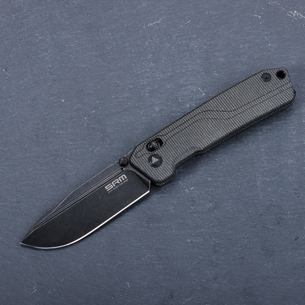 Ніж складаний туристичний SRM Rubik 7228B-MB2 (8.7 см) 140Cr / Micarta чорний, фото 5