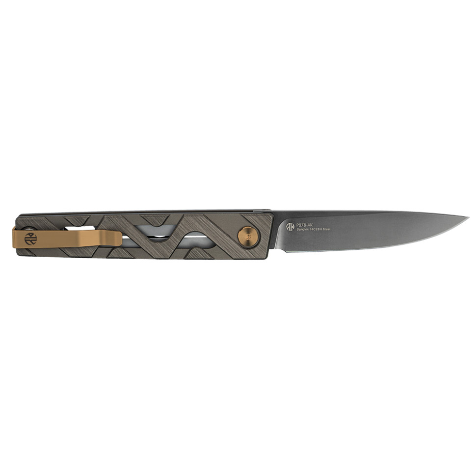 Нож складной туристический Ruike P878-AK, (8.7 см) 14C28N / 6063Aluminum серый