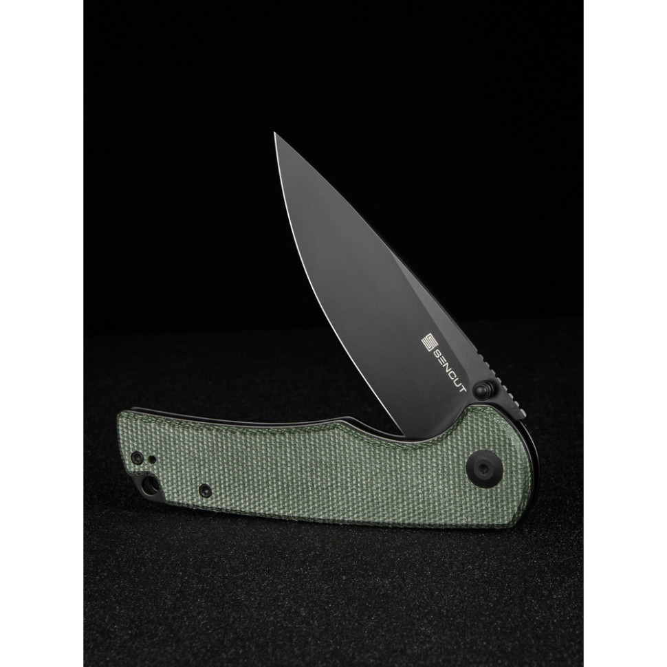 Нож складной туристический Sencut Praktisk, (9.1 см) 9Cr18MoV / Micarta темно-зеленый