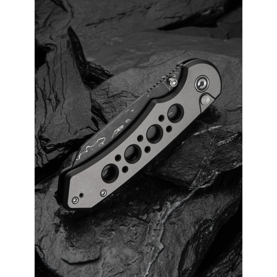 Ніж складаний туристичний Civivi Pragma Prime, (8.9 см) Damascus / Aluminum сірий, фото 15