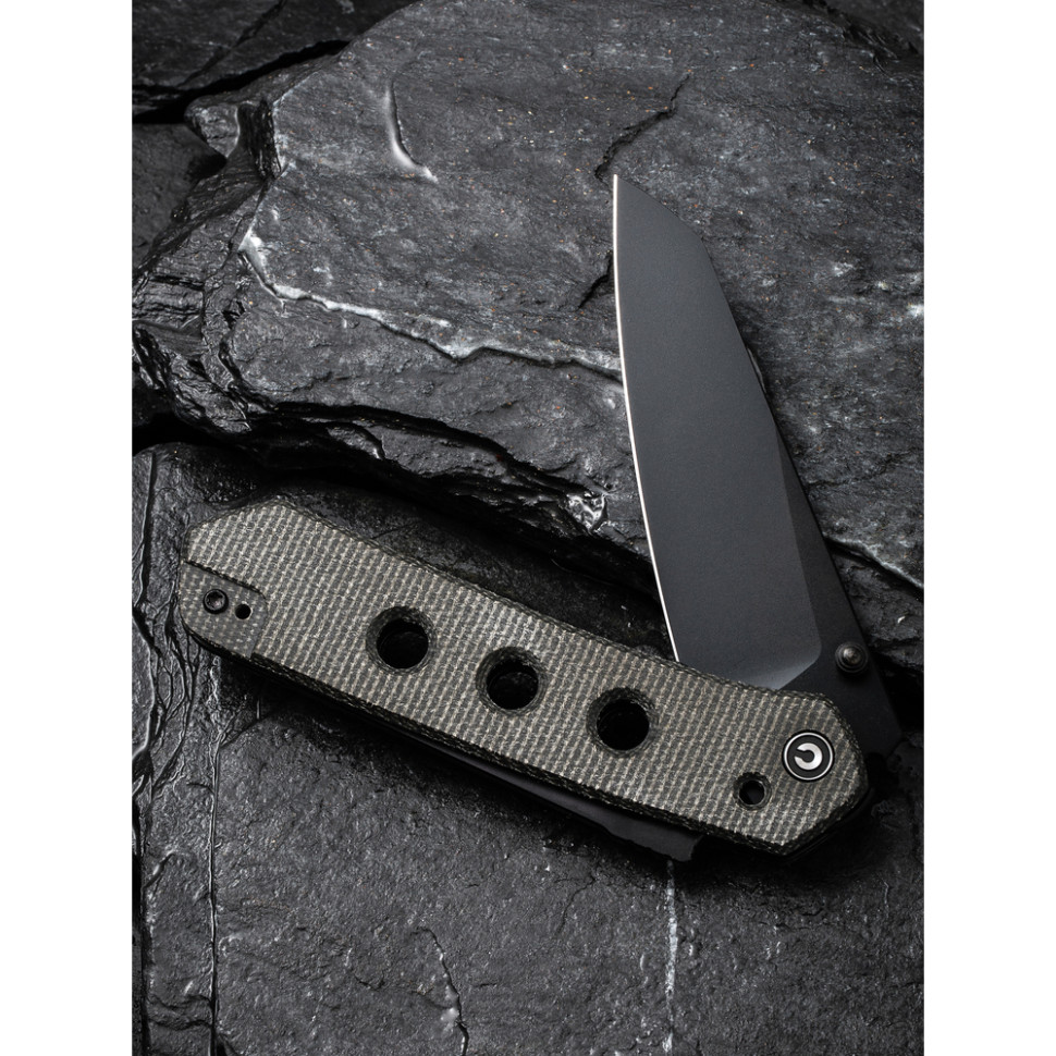 Нож складной туристический Civivi Vision FG, (8.9 см) Nitro-V / Micarta темно-серый
