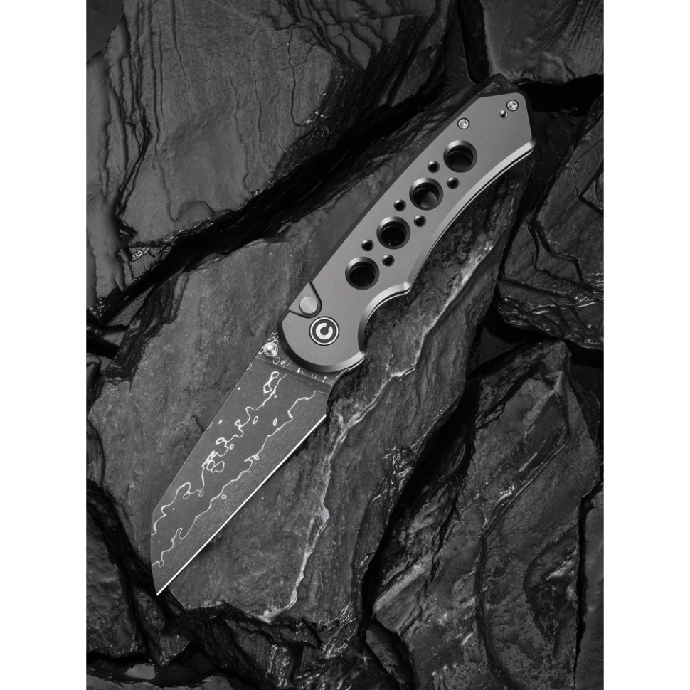 Ніж складаний туристичний Civivi Pragma Prime, (8.9 см) Damascus / Aluminum сірий, фото 10