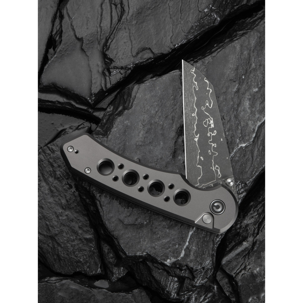 Ніж складаний туристичний Civivi Pragma Prime, (8.9 см) Damascus / Aluminum сірий, фото 12