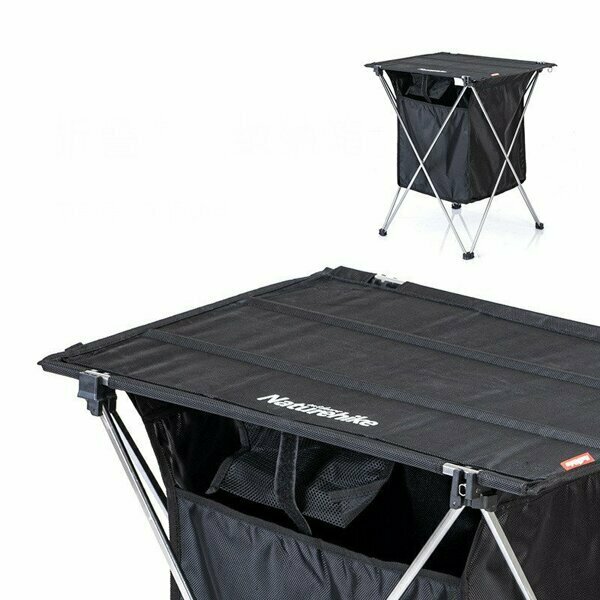 Стіл розкладний з коробкою для зберігання Naturehike NH19JJ084, 1680D Oxford / алюміній, чорний