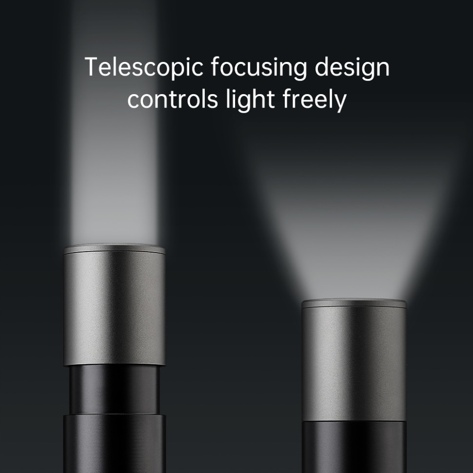Кишеньковий ручний акумуляторний ліхтар Nextool Zoom Flashlight, 150 лм, алюмінієвий корпус (NE20162, NE20163)
