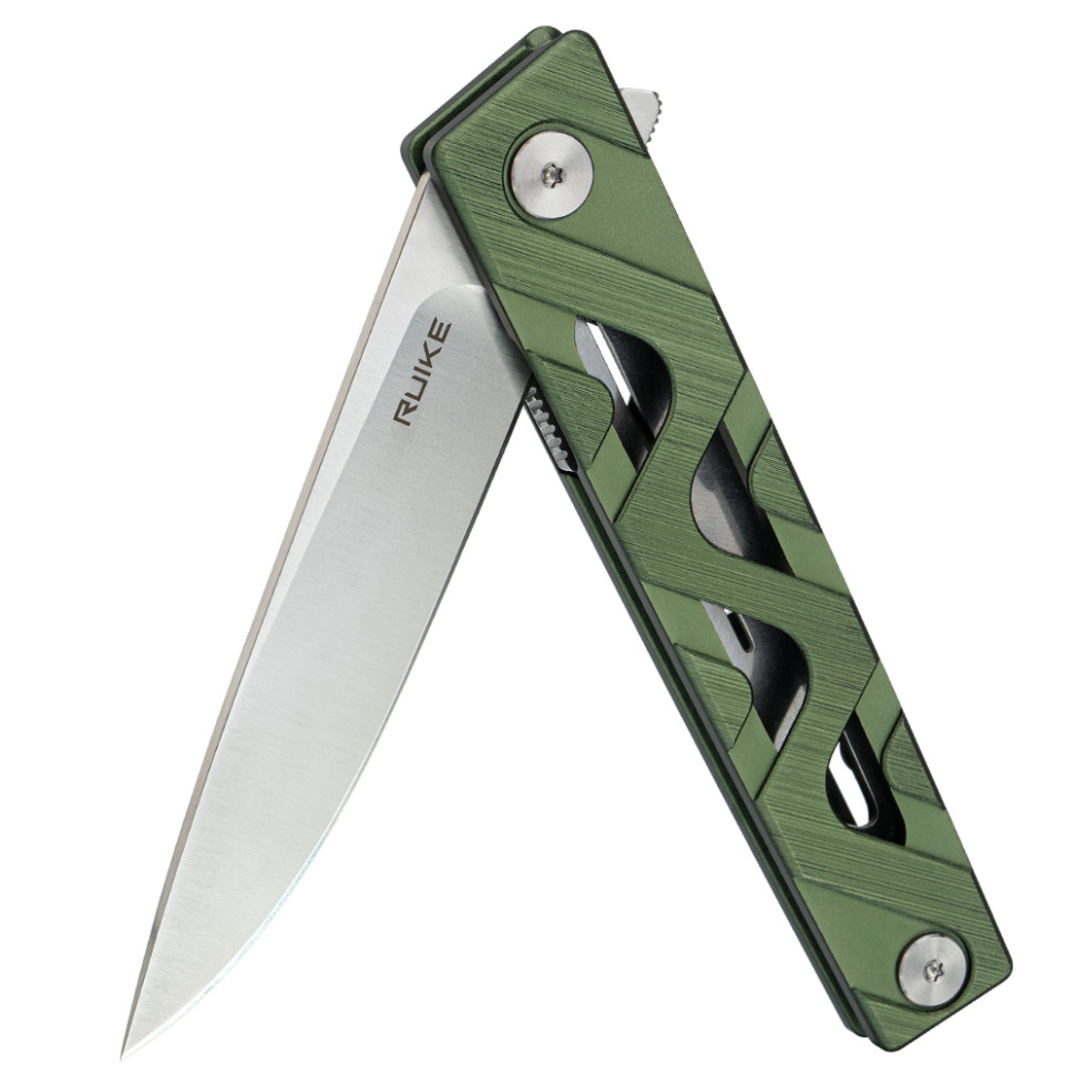 Ніж складаний туристичний Ruike P878-AG, (8.7 см) 14C28N / 6063Aluminum зелений, фото 9