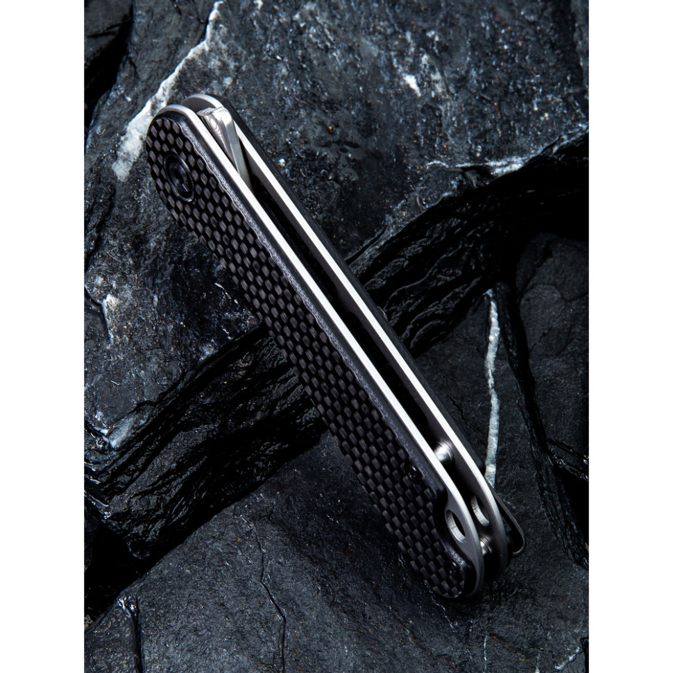 Ніж складаний кишеньковий Civivi Elementum, (7.5 см) Damascus / Carbon Fiber & G10