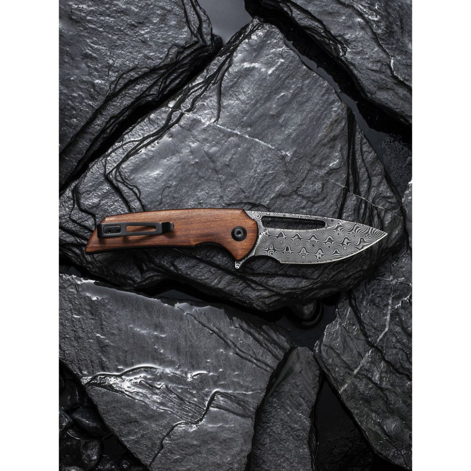 Нож складной карманный Civivi Odium, (6.7 см) Damascus / Guibourtia Wood