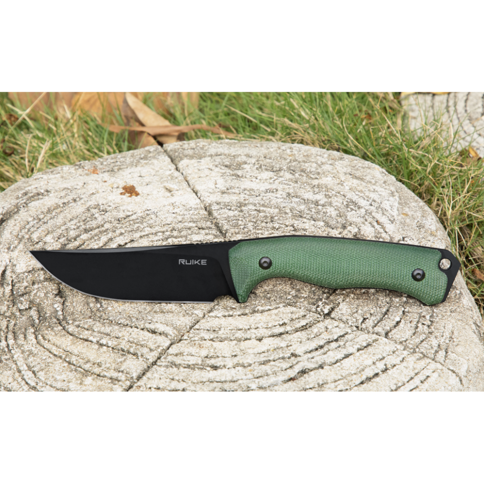 Нож охотничий с фиксированным клинком  Ruike F186-MG, (11.8 см) D2 / Micarta зеленый