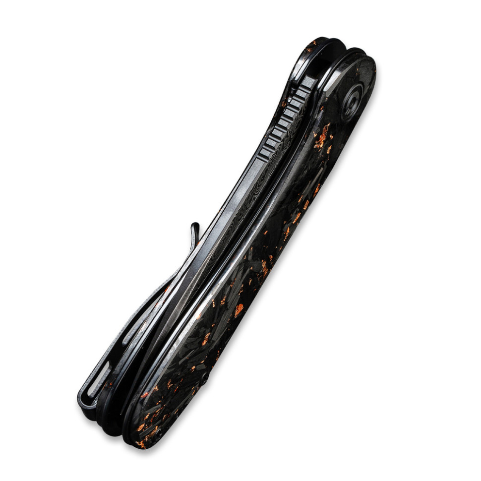 Нож складной карманный Civivi Elementum, (7.5 см) Damascus / Carbon Fiber черный