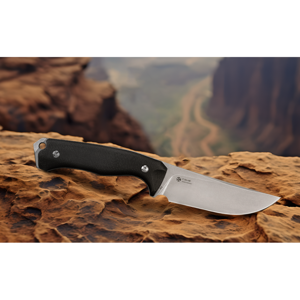 Нож охотничий с фиксированным клинком  Ruike F186-MB, (11.8 см) D2 / Micarta черный