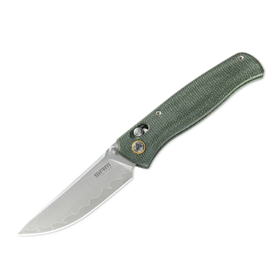 Ніж складаний туристичний SRM Medal 255L-MG3 (8.2 см) 140Cr / Micarta зелений, фото 3