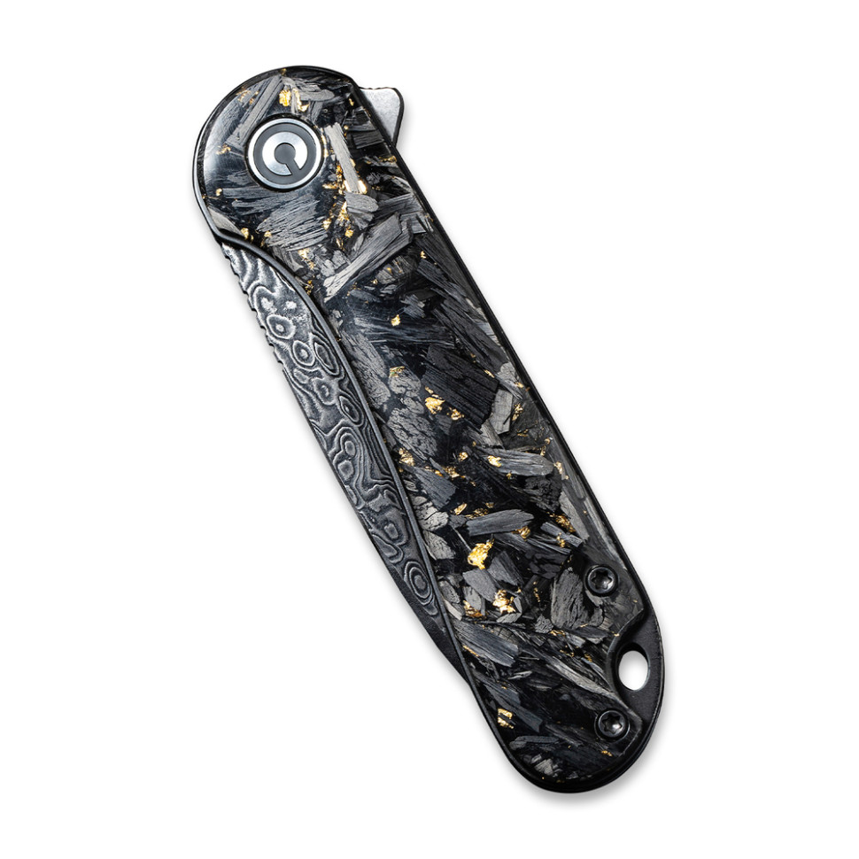 Нож складной карманный Civivi Elementum, (7.5 см) Damascus / Carbon Fiber серый