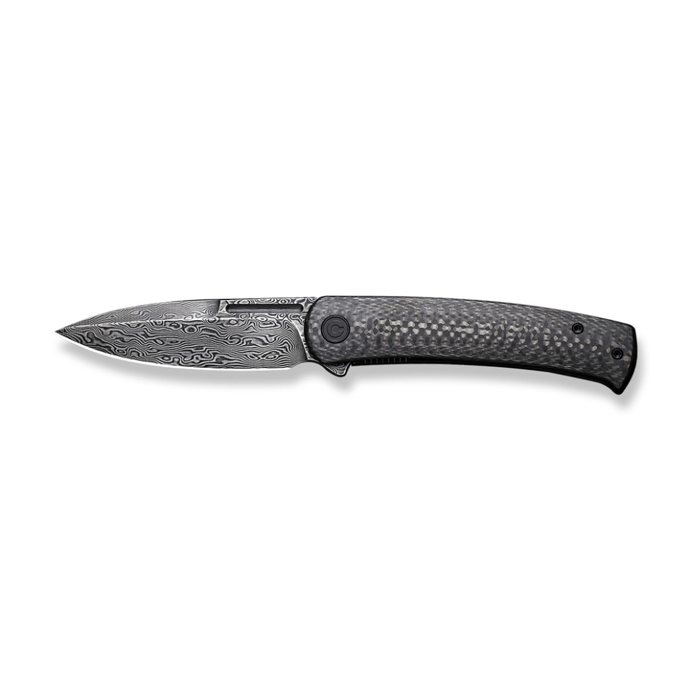 Ніж складаний туристичний Civivi Caetus Flipper, (8.8 см) Damascus / Carbon Fiber
