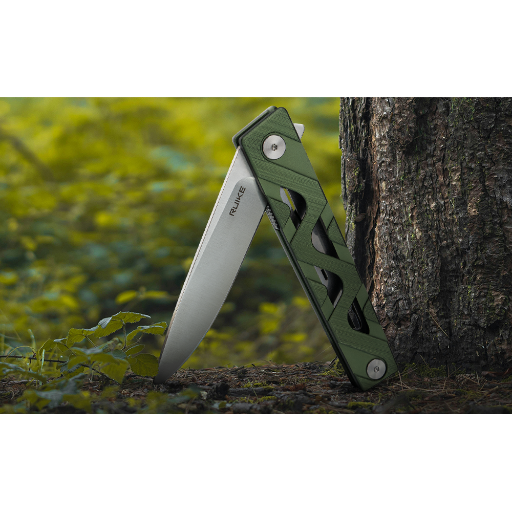 Ніж складаний туристичний Ruike P878-AG, (8.7 см) 14C28N / 6063Aluminum зелений, фото 23
