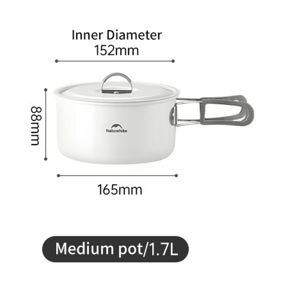 Каструля із керамічним антипригарним покриттям Naturehike CNK2450CF013, 1.7 л, алюміній