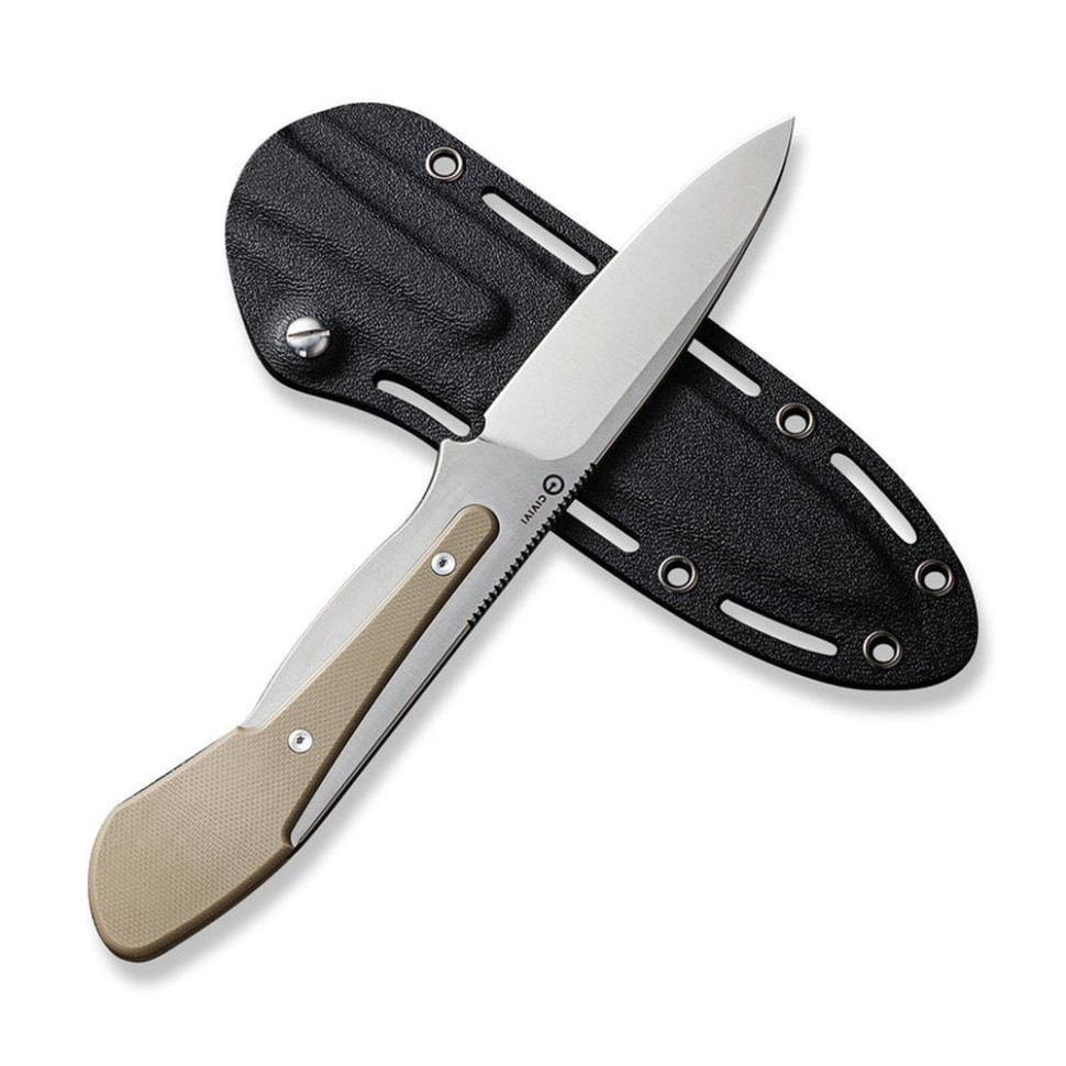 Ніж фіксований тактичний Civivi Varius, (9.5 см) D2 / G10 коричневий