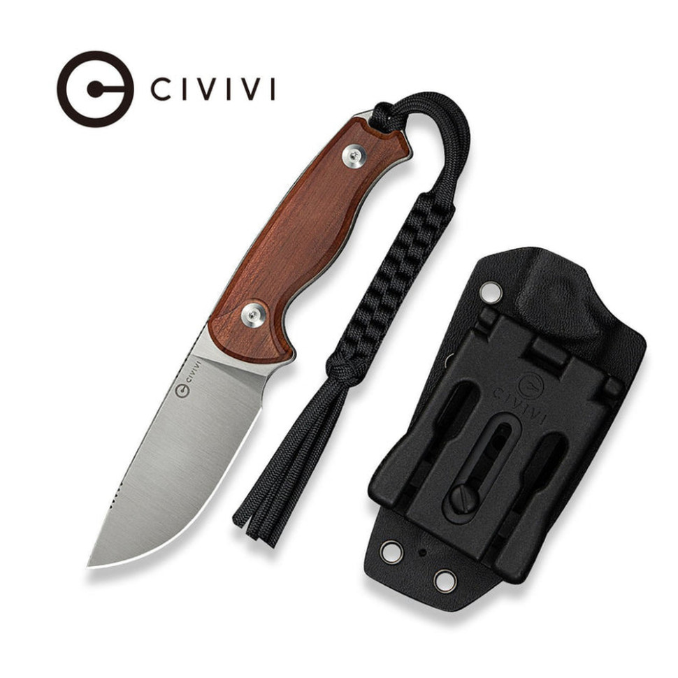 Ніж фіксований тактичний Civivi Timberbark, (8.1 см) 14C28N / Guibourtia Wood