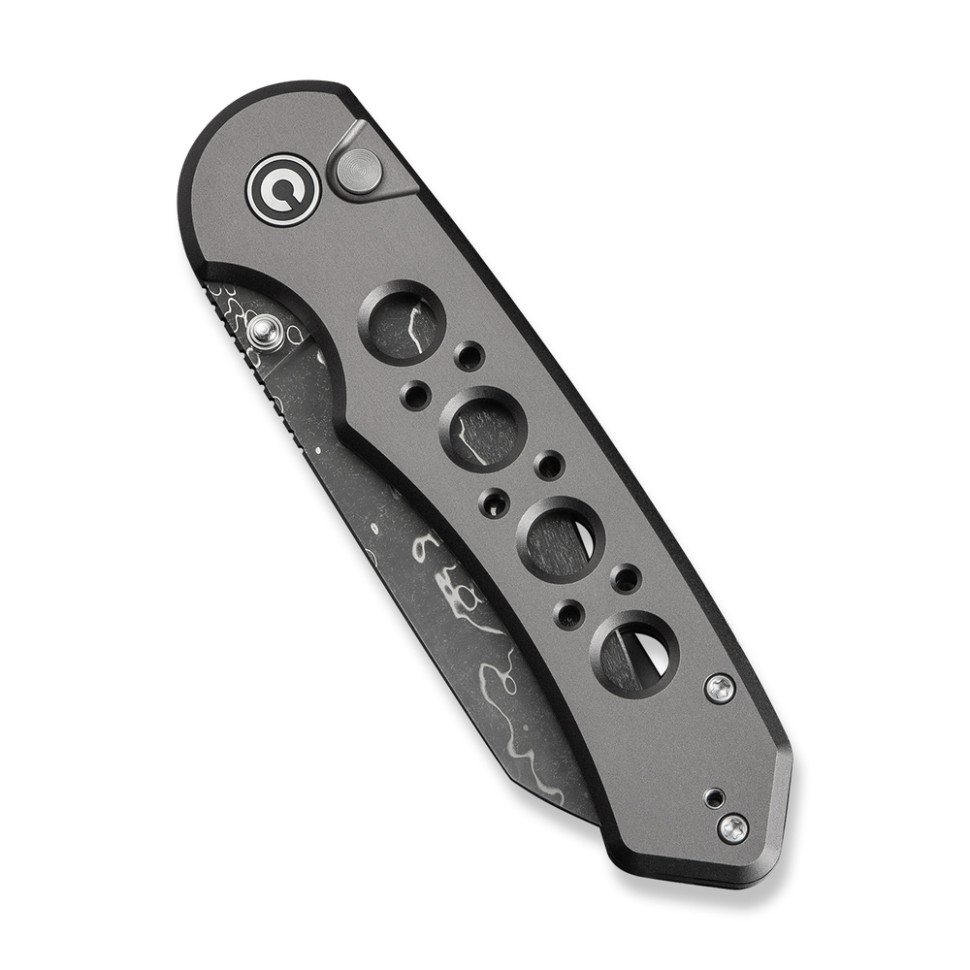 Ніж складаний туристичний Civivi Pragma Prime, (8.9 см) Damascus / Aluminum сірий, фото 4