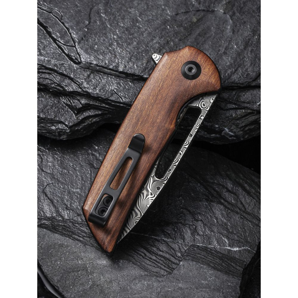 Нож складной карманный Civivi Odium, (6.7 см) Damascus / Guibourtia Wood
