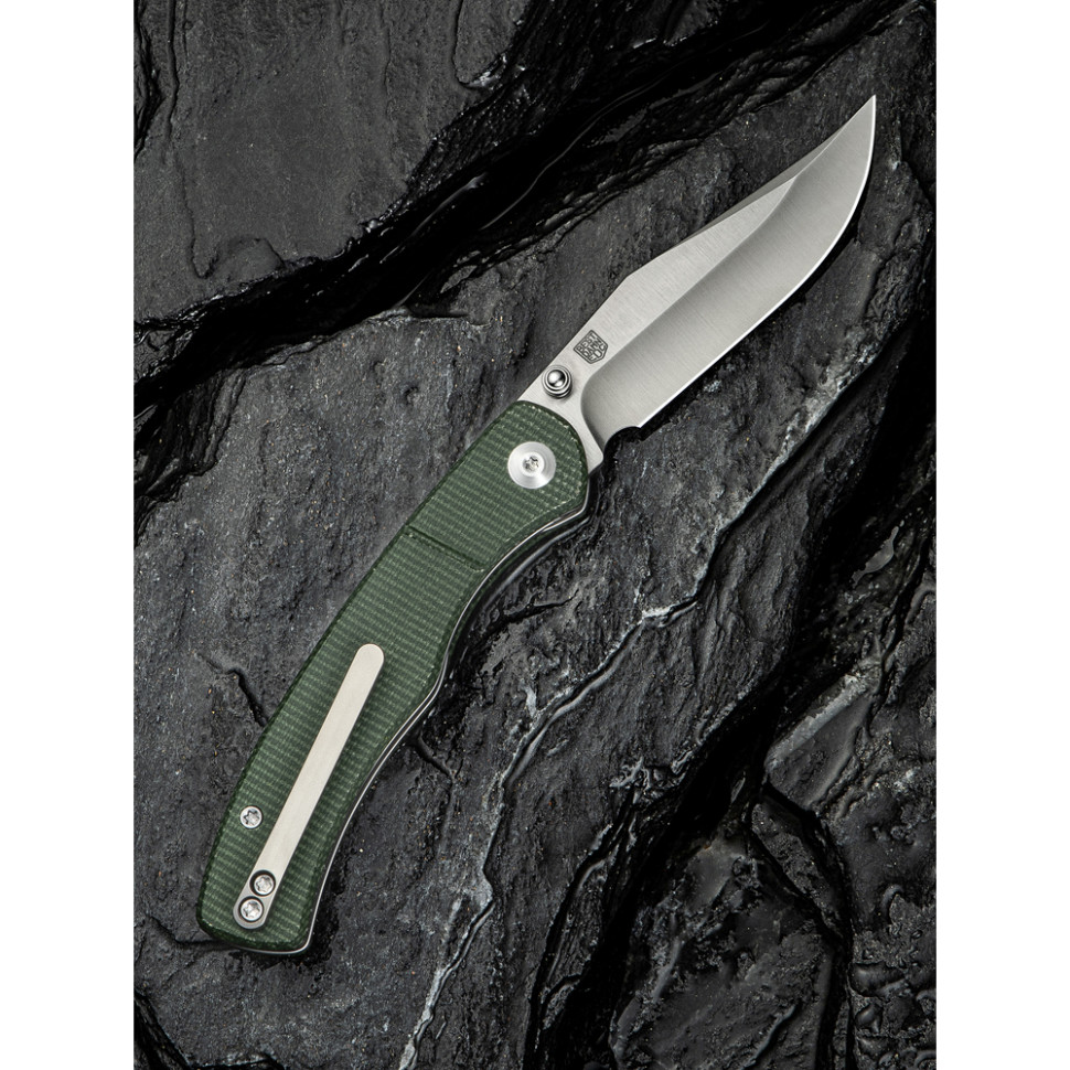Нож складной карманный Civivi Clingman, (7.6 см) Nitro-V / Micarta темно-зеленый