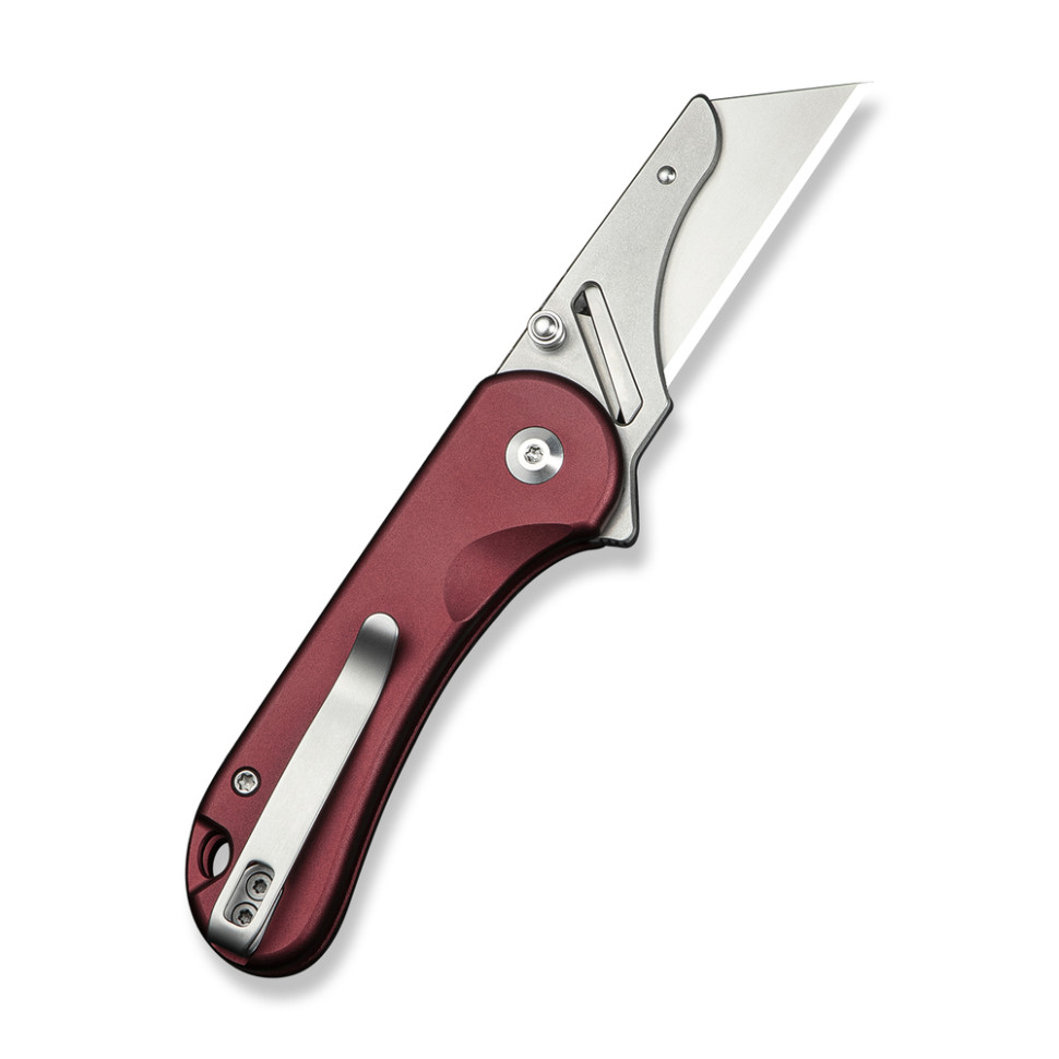 Ніж трапеція складаний кишеньковий Civivi Elementum Utility, (5.8 см) 6Cr13 / Aluminum червоний