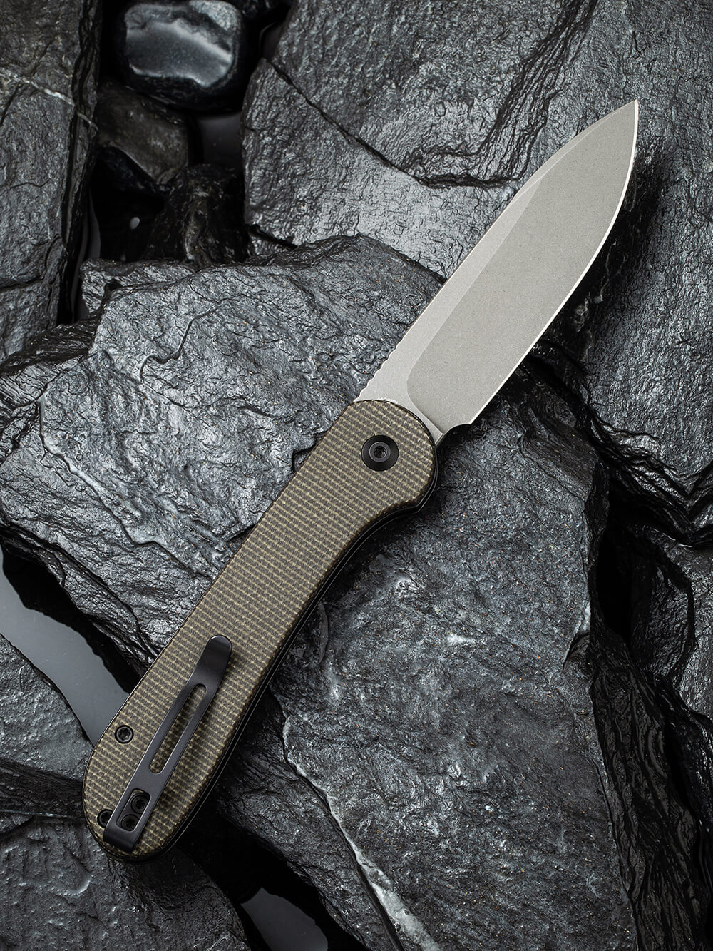 Нож складной туристический Civivi Elementum Pocket, (8.9 см) 14C28N / Micarta серый