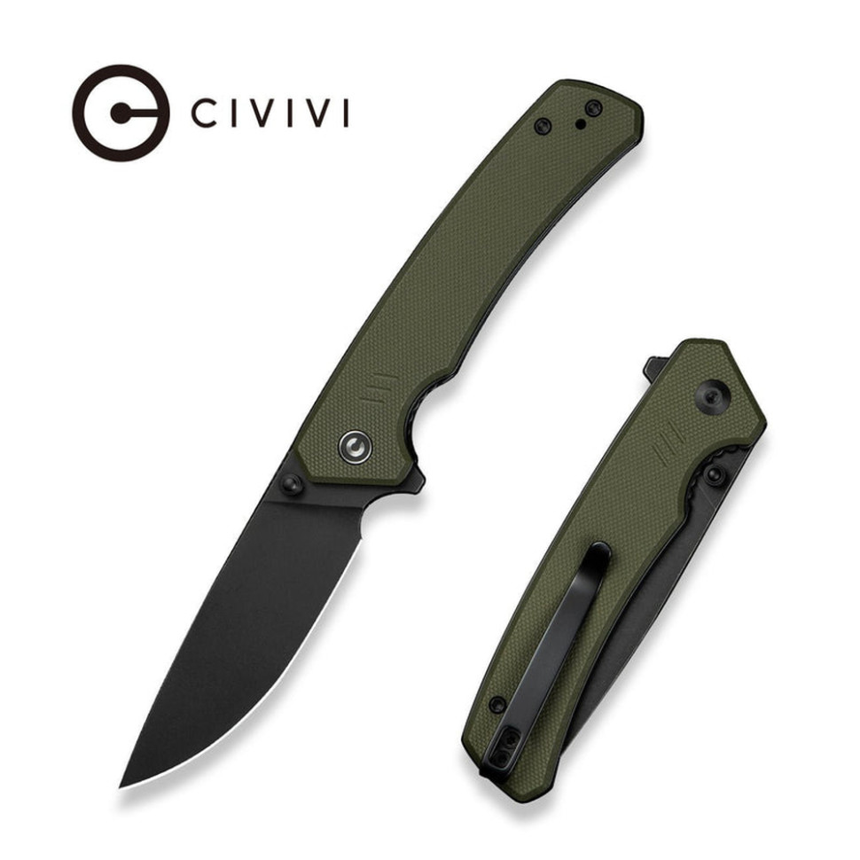 Ніж складаний туристичний Civivi Merit, (8.3 см) 14C28N / G10 темно-зелений