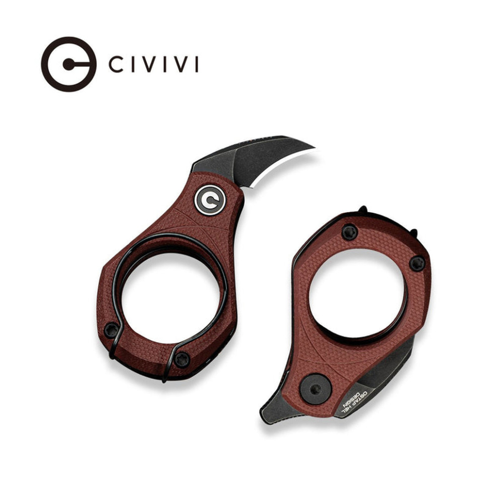 Ніж складаний кишеньковий Civivi Pyrus, (1.6 см) 14C28N / G10 темно-червоний