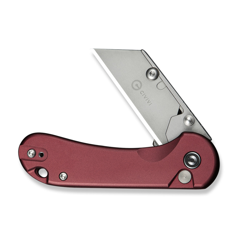 Ніж трапеція складаний кишеньковий Civivi Elementum Utility, (5.8 см) 6Cr13 / Aluminum червоний