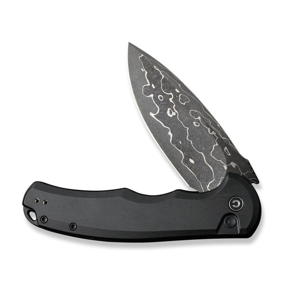 Ніж складаний туристичний Civivi Praxis, (9.5 см) Damascus / Aluminum чорний