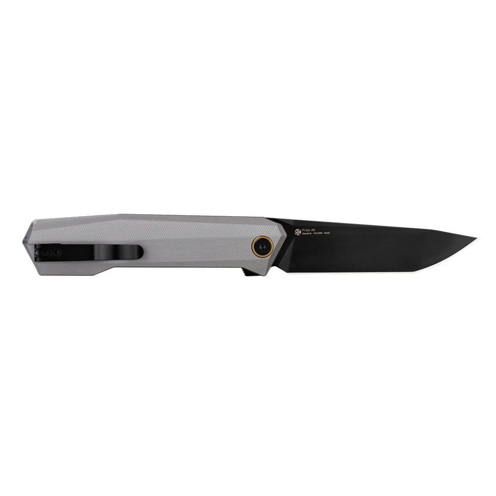 Нож складной туристический Ruike P166-AК, (9.2 см) 14C28N / Aluminum серый