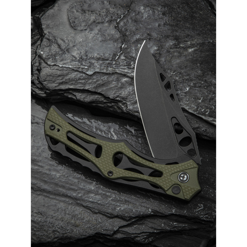 Ніж складаний туристичний Civivi Biophase, (8.9 см) Nitro-V / Aluminum & G10 чорно-зелений, фото 12