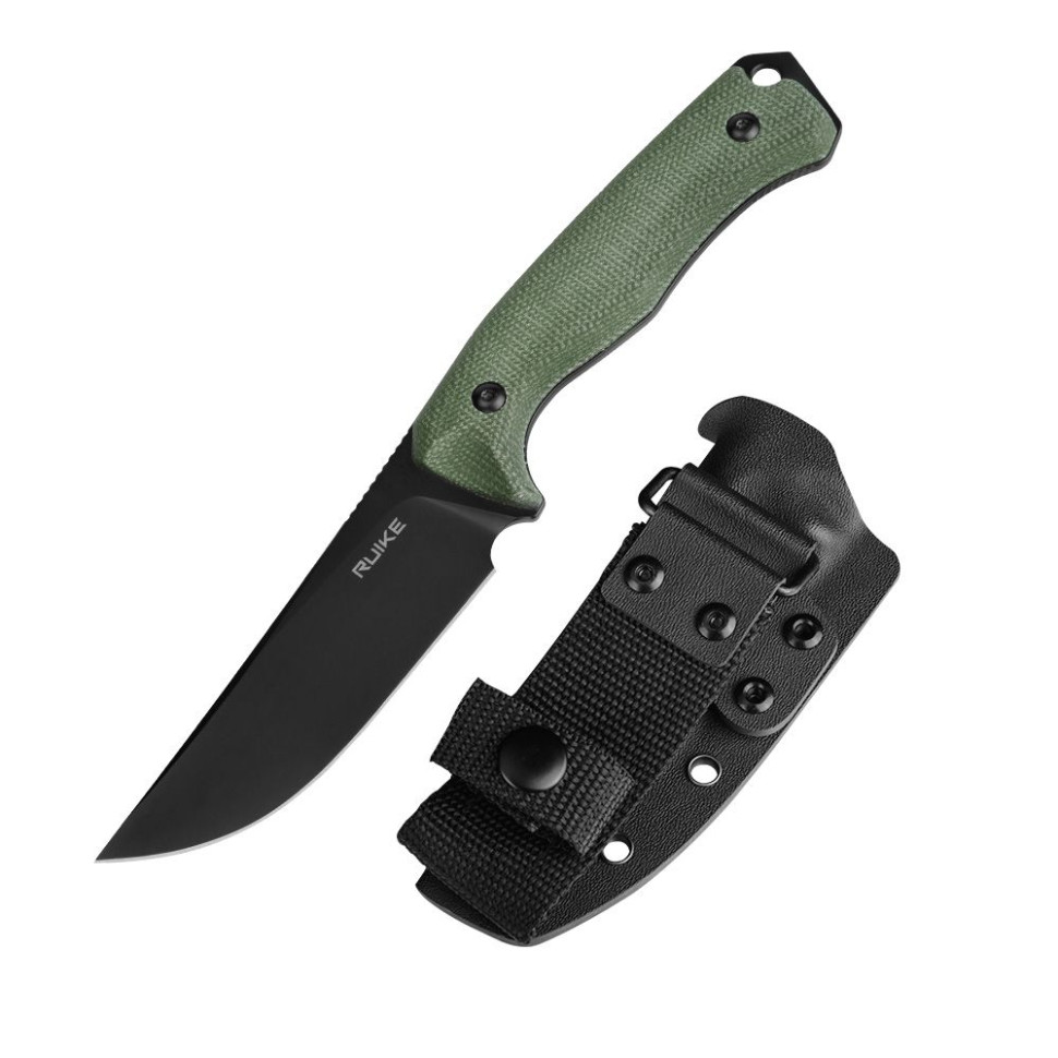 Нож охотничий с фиксированным клинком  Ruike F186-MG, (11.8 см) D2 / Micarta зеленый