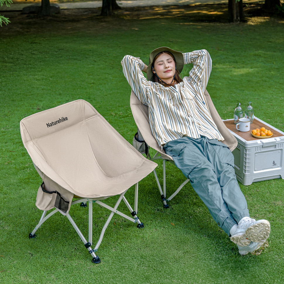 Стілець складаний Naturehike Stellaluna T04 CNK2550JJ022, вуглецева сталь, хакі, фото 4