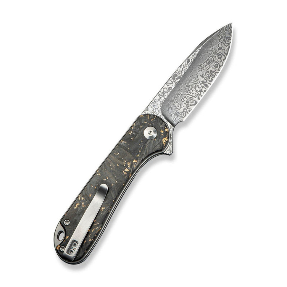 Нож складной карманный Civivi Elementum II, (7.5 см) Damascus / Carbon Fiber & Resin