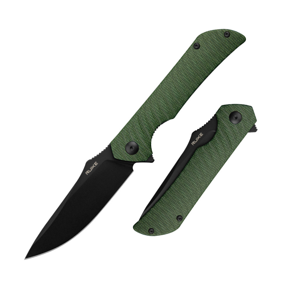 Нож складной туристический Ruike P123-MG, (9.2 см) 14C28N / мікарта темно-зелений