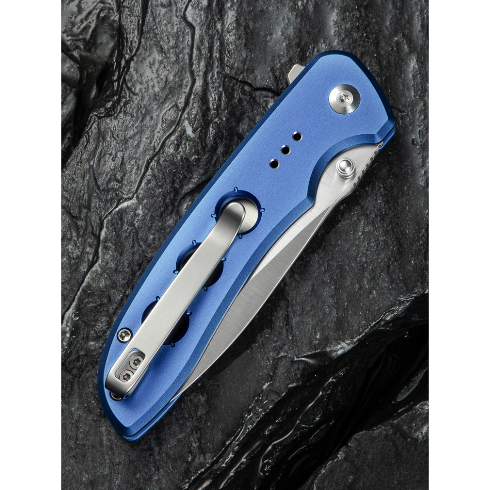 Ніж складаний туристичний Civivi Hyperpulse, (8.9 см) 14C28N / Aluminum синій