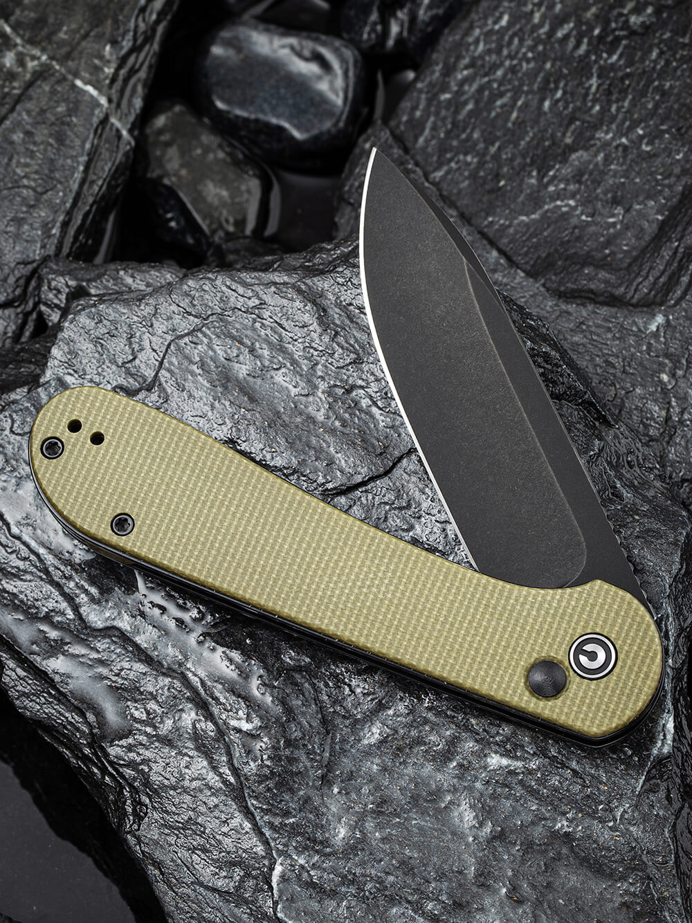 Нож складной туристический Civivi Elementum Pocket, (8.9 см) 14C28N / Micarta оливковый