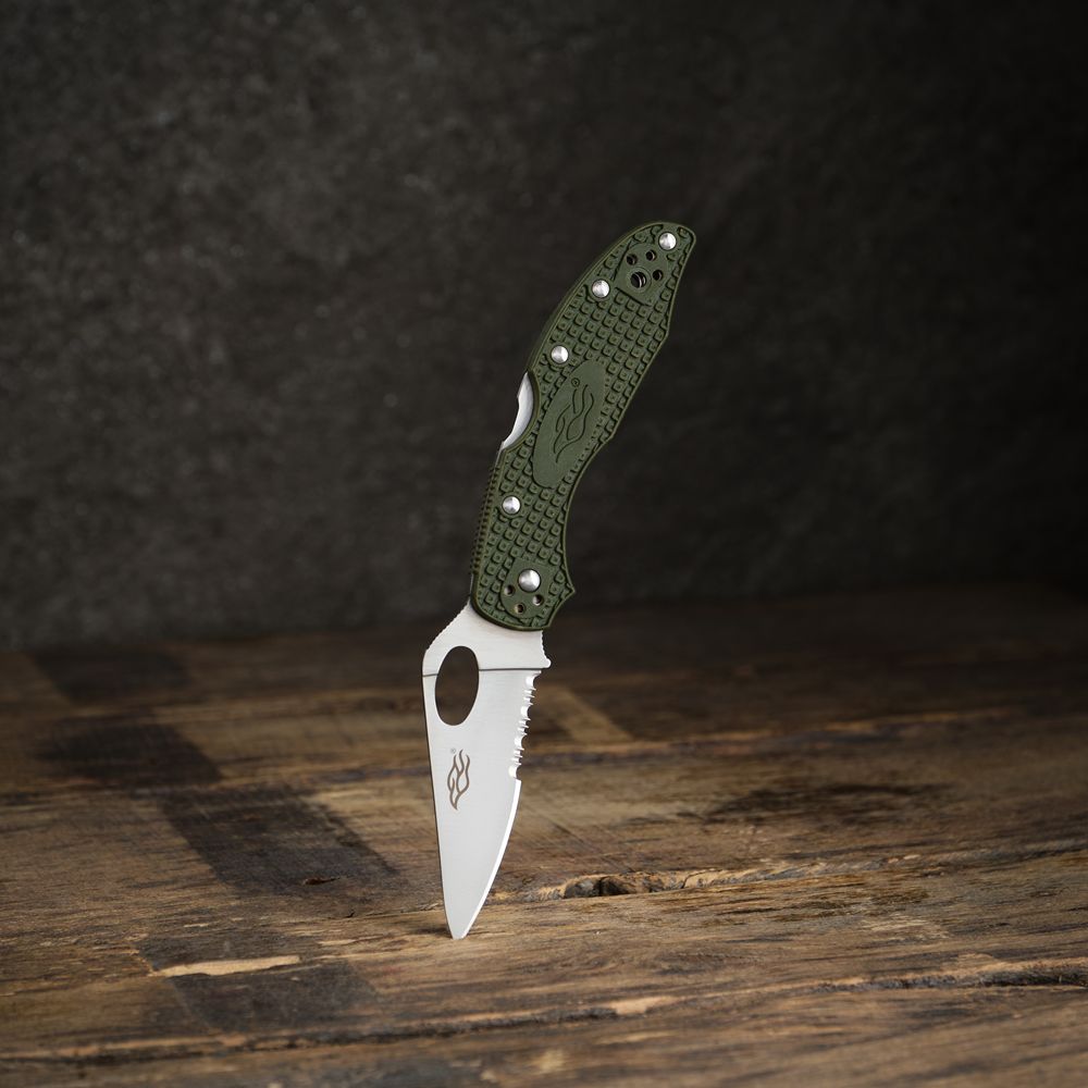 Нож складной карманный Firebird F759MS (7.5 см) 440C / Nylon glass fiber зеленый