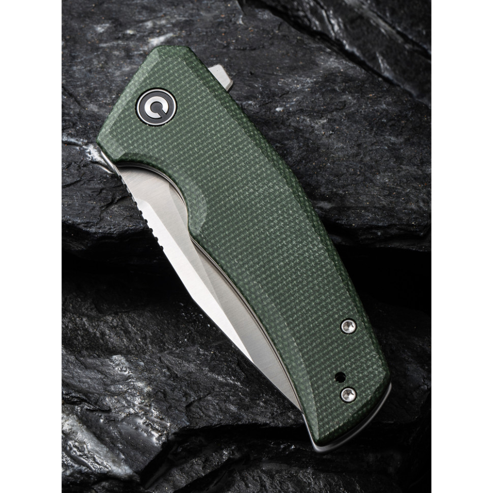 Ніж складаний кишеньковий Civivi Regulatron, (7.6 см) Nitro-V / Micarta темно-зелений