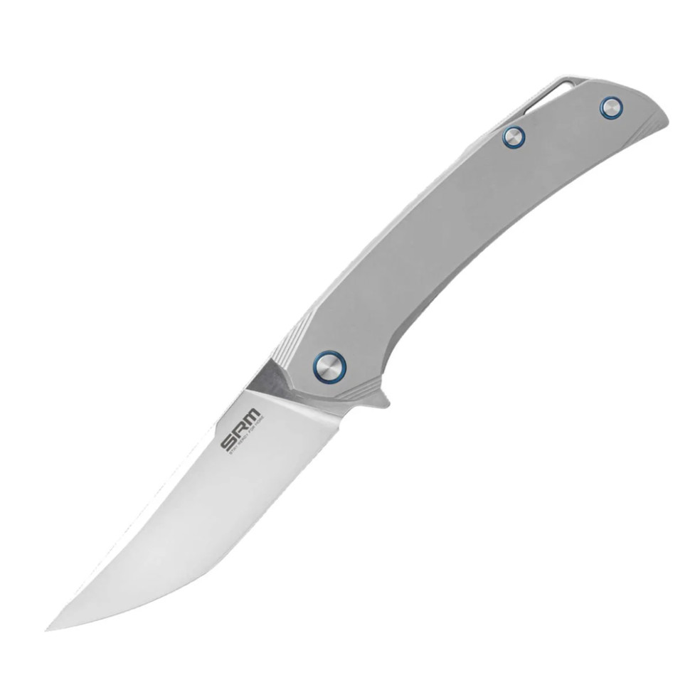 Ніж складаний туристичний SRM Asika, (9.9 см) 154CM / Titanium сірий