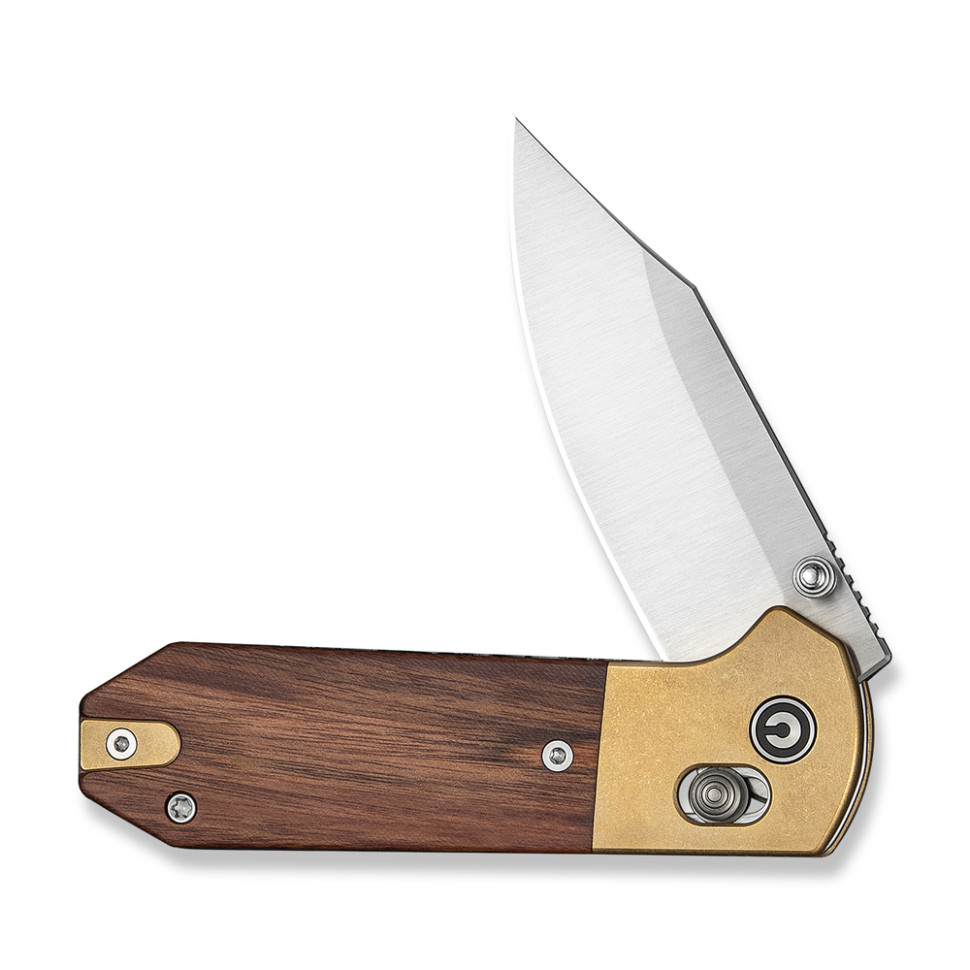 Нож складной карманный Civivi Yonder Clip Point (7.3 см) 14C28N / Wood and Brass натуральний