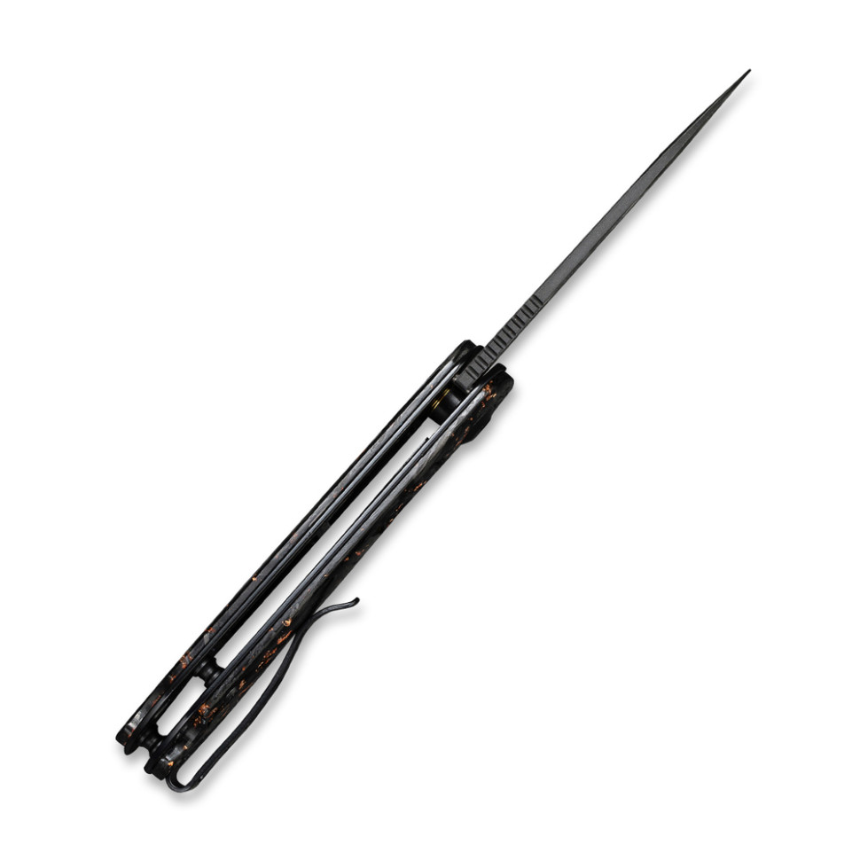 Нож складной карманный Civivi Elementum, (7.5 см) Damascus / Carbon Fiber черный