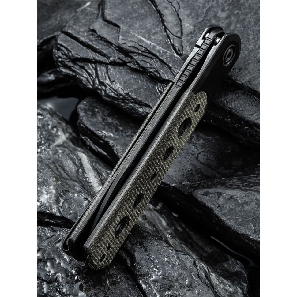 Ніж складаний туристичний Civivi Banneret, (8.8 см) Nitro-V / Stainless & Micarta чорний
